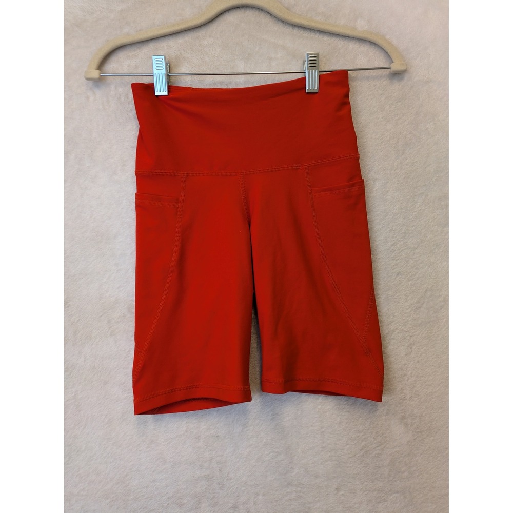 Old Navy Active Powersoft High-Rise Bike Shorts Orange XS Go-Dry